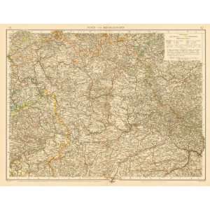    Andree 1899 Antique Map of Central Germany