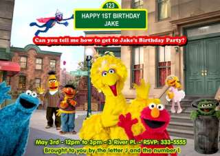 SESAME STREET KIDS FIRST BIRTHDAY PARTY INVITATIONS  