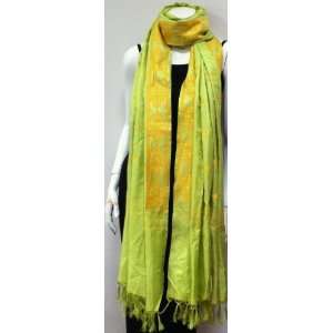 , High Quality Hand Woven Fabric, Lime Green Yellow Unique Designer 