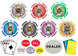 1,000 11.5G REAL CASINO STYLE POKER CHIPS SET With Case  