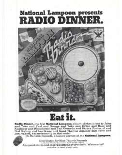 RARE 1972 National Lampoon Radio Dinner Album Ad  