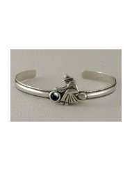 An Adorable Little Witch on a Sterling Silver Cuff Bracelet Accented 