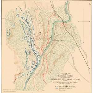   Bien   1895 Civil War Map of the Chattahoochee River