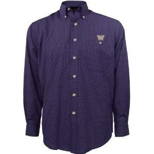   Huskies Purple Matrix Long Sleeve Dress Shirt