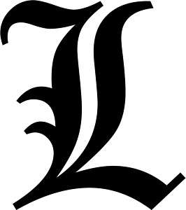 Letter L   Old English Initial Decal Window Sticker  