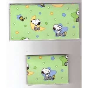  Checkbook Cover Debit Set Made with Peanuts Snoopy Moon 