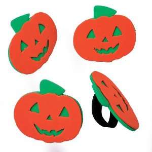  Pumpkin Face Rings Toys & Games