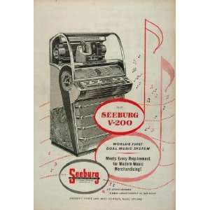  1956 Vintage Ad Seeburg V 200 Jukebox Record Music NICE 