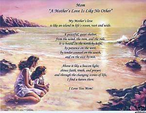 Mother Love Poem Personalized Name Prayer Beach Print  