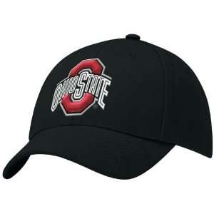  Nike Ohio State Buckeyes Black Swoosh Flex Fit Hat Sports 