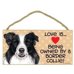  Love is . Being Owned by Border Collie   5 X 10 Door 