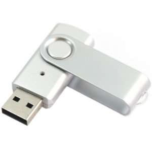  2GB Silver USB 2.0 Flash Drive Swivel Design Electronics