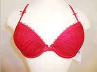 NEW~36B~CHANTELLE~COUTURE~PUSH UP BRA~#3432~STRAWBERRY RED~EMBROIDERED 