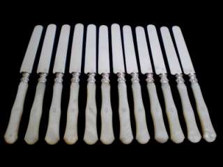 PUIFORCAT French Sterling Silver & Pearl Knives 12 pc  