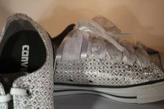 WOMENS Limited Edition Converse Chuck Taylor Silver White Sparkly 