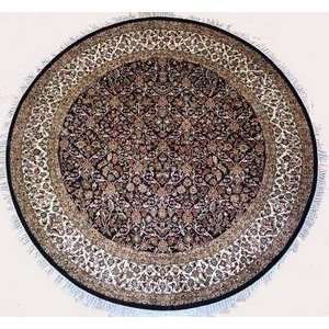  Lotfy and Sons Isfahan AC 55 Black/Ivory 8 Round Area Rug 