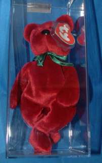 Teddy NF Cranberry Authenticated   MWMT MQ 3rd/1st gen Ty Beanie Baby 
