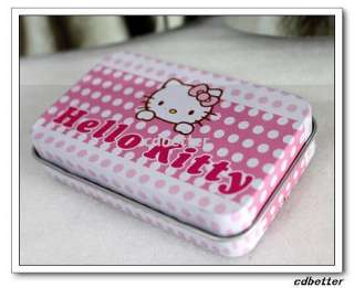 NEW Hello Kitty Iron Metal Portable Travel Contact Lens Case Box Set 