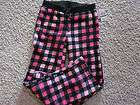 NWT Grane Girls14 Fleece Pajama Bottoms Pink/Black Chec