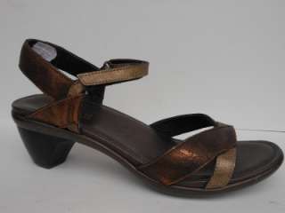 Naot Cheer Burnt Copper & Brass Leather Sandals Heels sz 41 US 10 