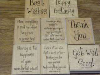 stampin up rubber stamps CHEERY CHAT 8 STAMPS NEW  