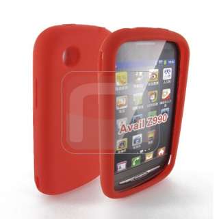AT&T ZTE AVAIL Z990 RED SOFT SILICONE SNAP ON SKIN CASE COVER  