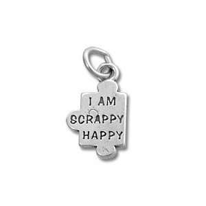  Sterling Silver I Am Scrappy Happy Scrapbooking Charm 