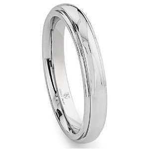  Cobalt XF Chrome 4MM Dome Wedding Band Ring w/ Raised 