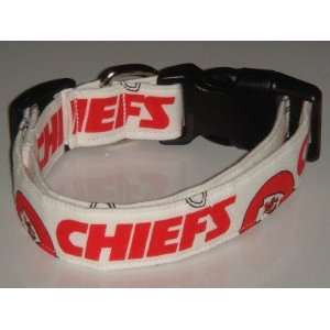   City Chiefs Football Dog Collar Medium 1 White 