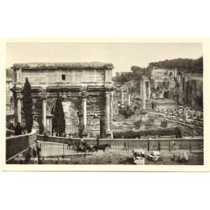   Vintage Postcard Arch of Settimio Severo   Rome Italy 