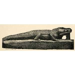  1903 Print Sobek Fayum Crocodile Faucher Gudin Black 