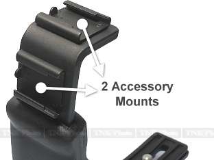 Provides 2 accessory mounts for camcorders that dont include a shoe 