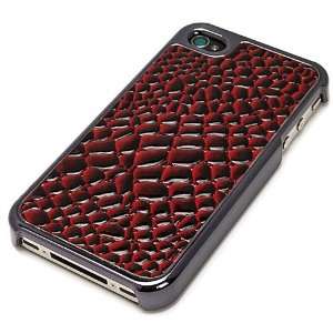 com iPhone 4S Snap on Case Vangoddy Red Snake Skin Design **iPhone 