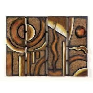  New abstract art brown METAL WALL DECOR 44W 31H 