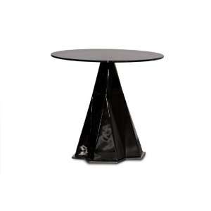 Diamond Sofa   24 Inch Round Glass Top End Table with 