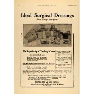  1920 Ad Seabury Johnson Surgical Bandages Gauze Splints 