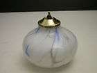 skruf sweden art glass oil lamp cased white blue 4