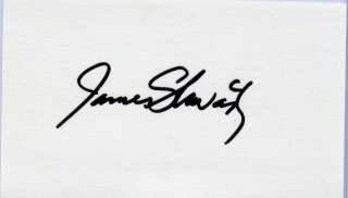 James Stewart AUTOGRAPHED index card  