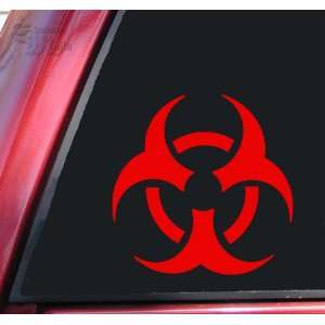 Biohazard Symbol Vinyl Decal Sticker   Red