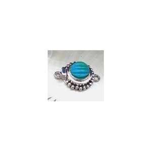   GORGEOUS CARVED AAA TURQUOISE CLASP STERLING SILVER~ 