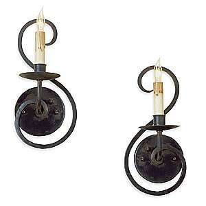   Iron Flourish Wall Sconce Pair by Currey and Company