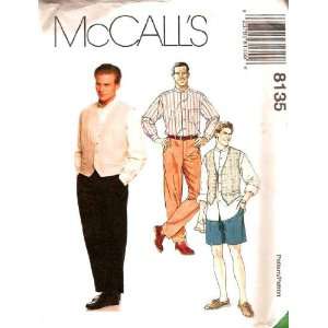  McCalls Sewing Pattern 8135 Mens Shirt, Vest, Pants 