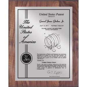  Contemporary Walnut Patent Plaque 10.5 x 13   Polished 