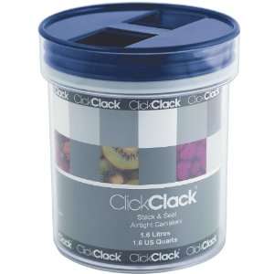   Clickclack Stack and Seal 1.6 Quart Canister, Blue Lid