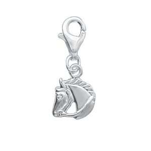   Silver Horse Head Stallion Equitation Charm   Clip on Pendant Jewelry