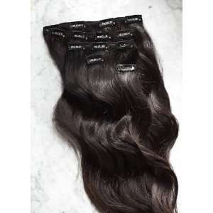  Wavy Indian Remy Clip On Hair Extensions (5 piece set 