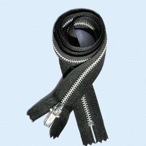  48 Zipper ~ YKK #5 Aluminum Metal ~ Closed Bottom ~ Black 