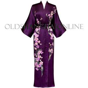 Silk Kimono   Handpainted Short   Teal Crane
