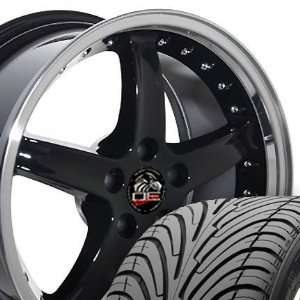 Cobra R Deep Dish Style Wheels and Tires with Rivets and Machined Lip 
