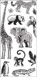 Inkadinkado DAY AT THE ZOO Clear Stamps giraff elephant  